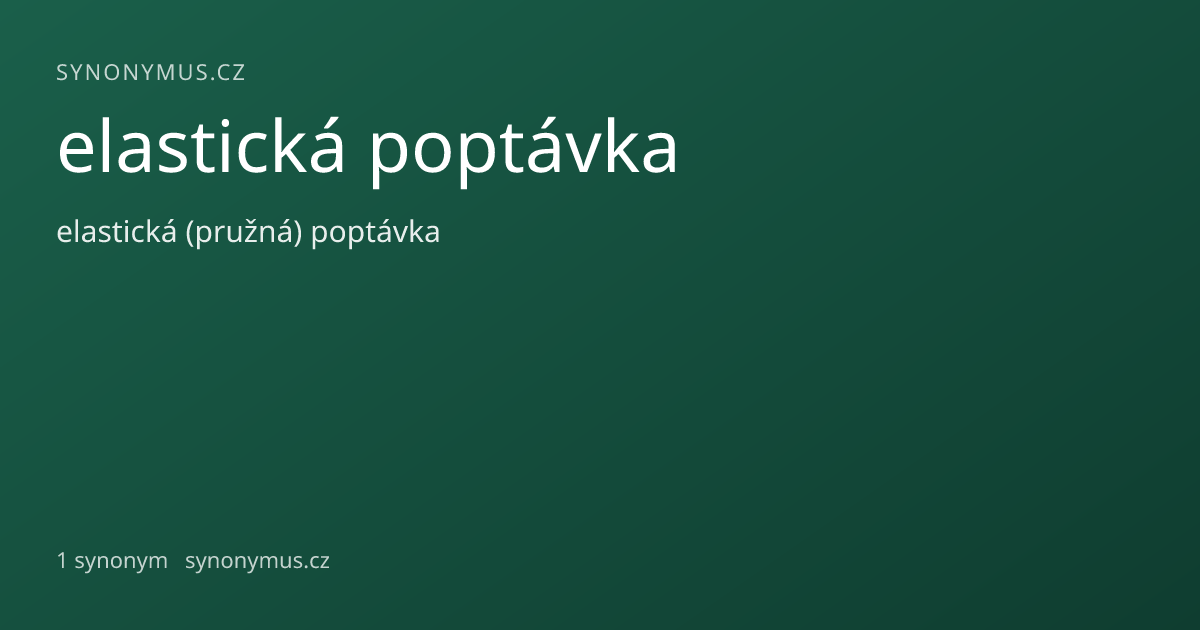 Náhled odkazu: elastická poptávka