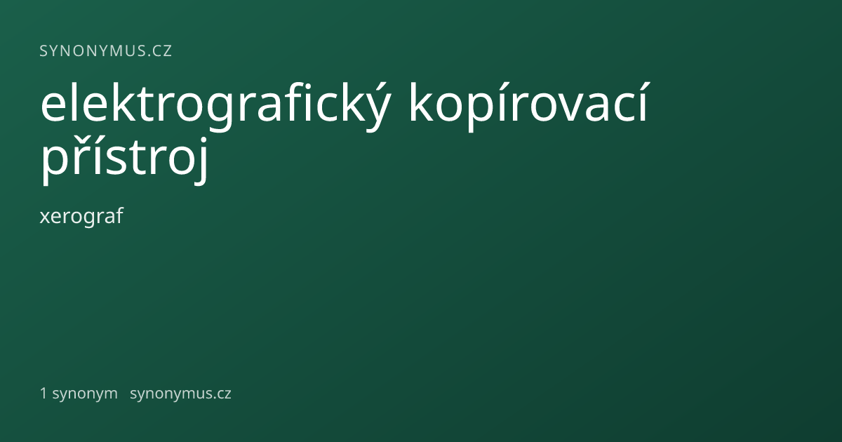 Náhled odkazu: elektrografický kopírovací přístroj