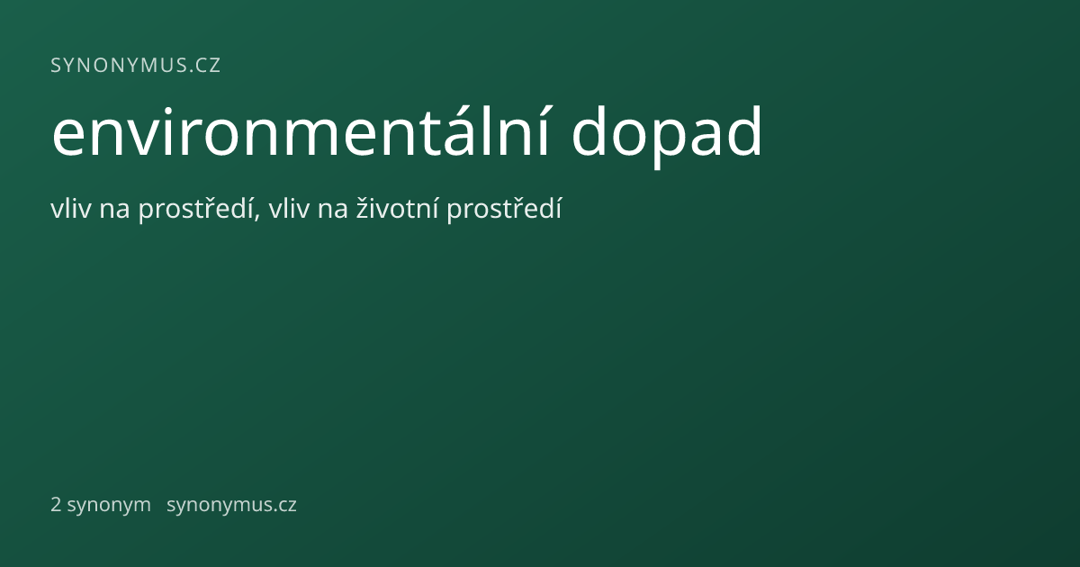 Náhled odkazu: environmentální dopad