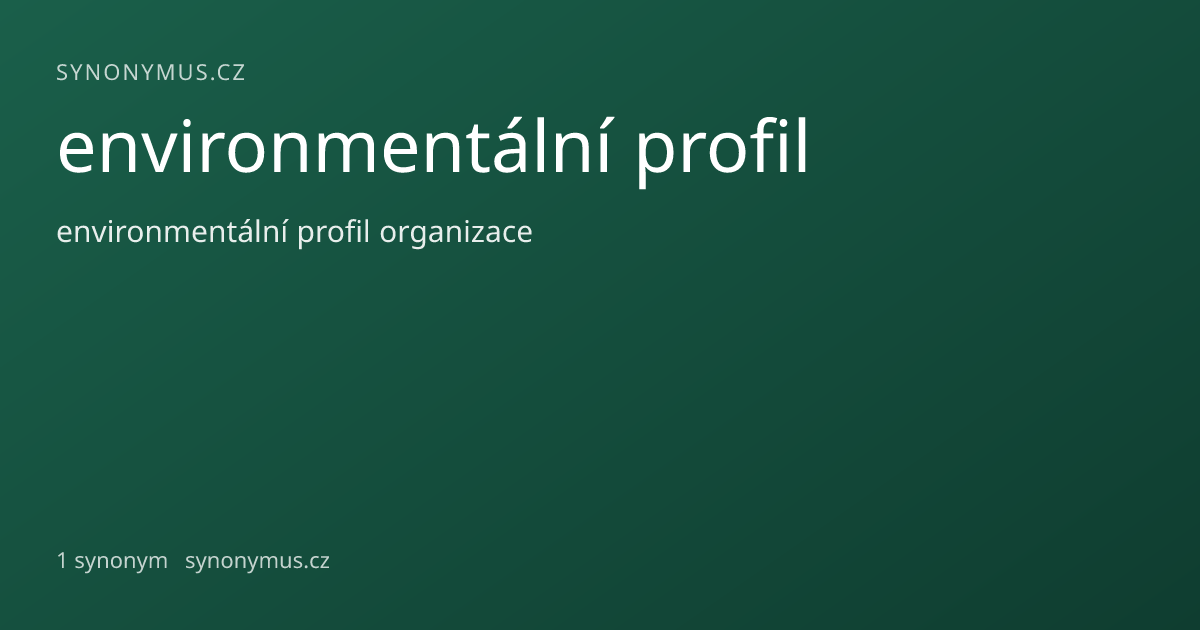 Náhled odkazu: environmentální profil
