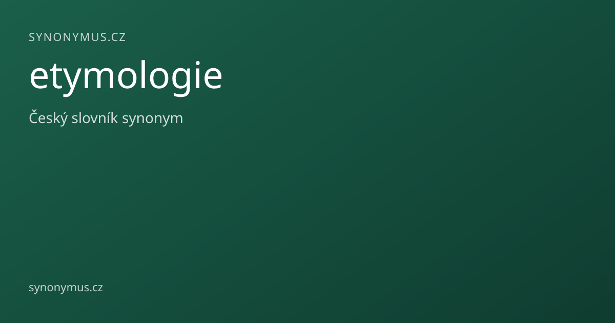 Náhled odkazu: etymologie