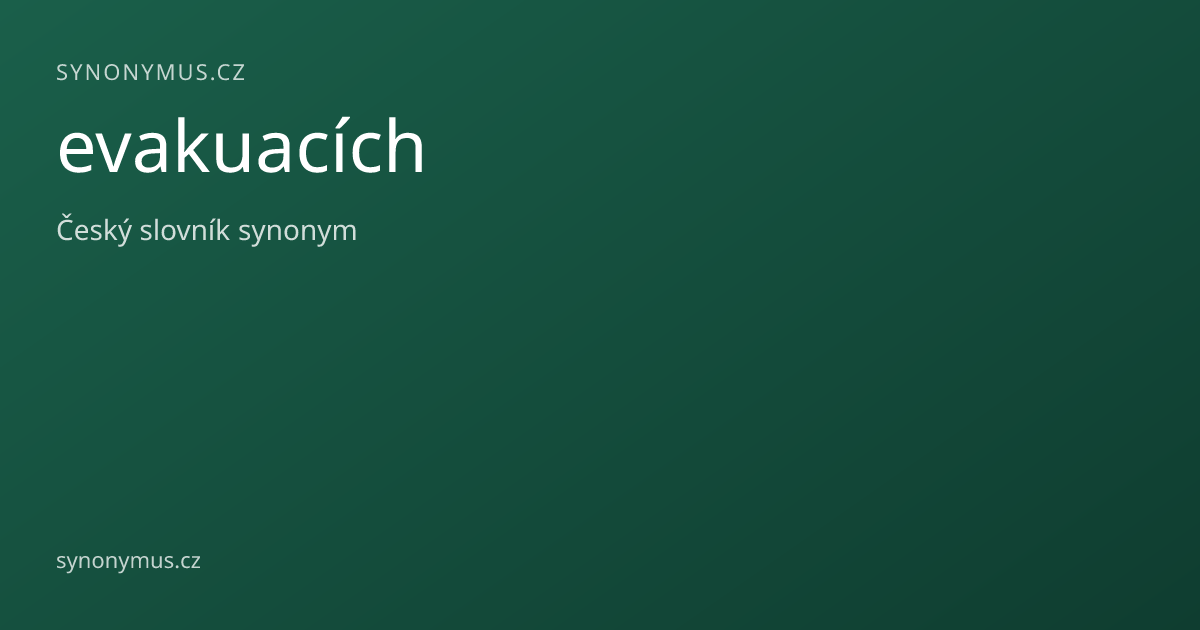Náhled odkazu: evakuacích