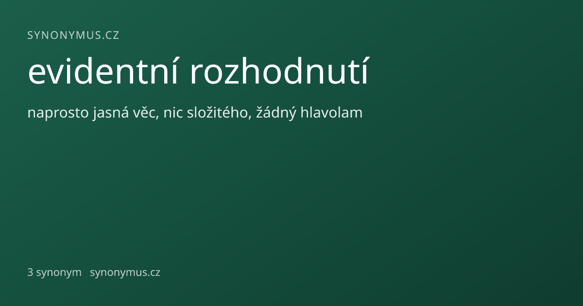 Náhled odkazu: evidentní rozhodnutí