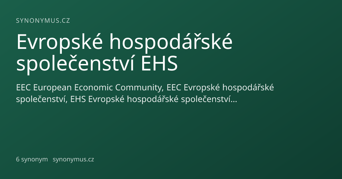 Náhled odkazu: Evropské hospodářské společenství EHS