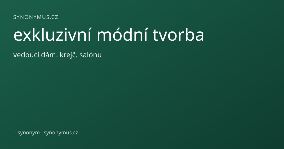 Náhled odkazu: exkluzivní módní tvorba