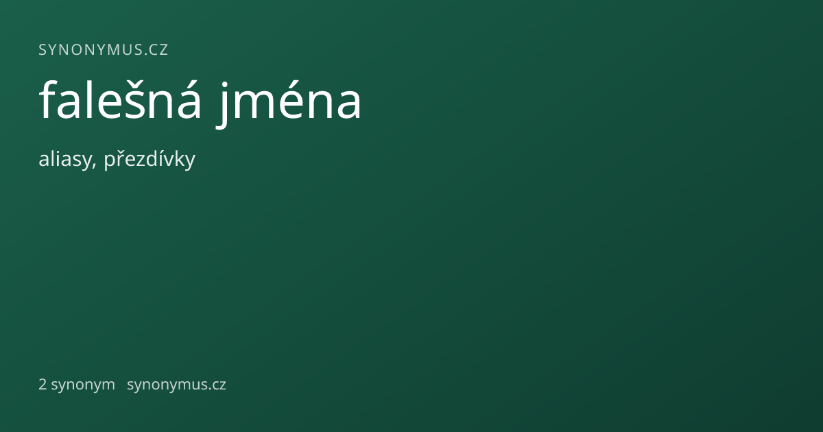 Náhled odkazu: falešná jména