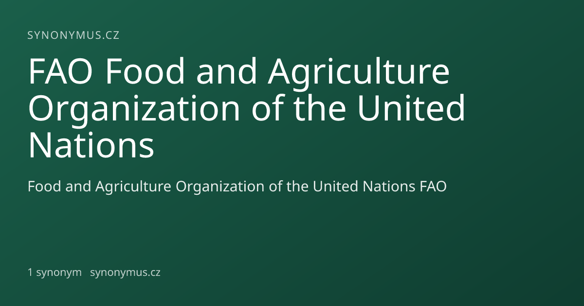 Náhled odkazu: FAO Food and Agriculture Organization of the United Nations