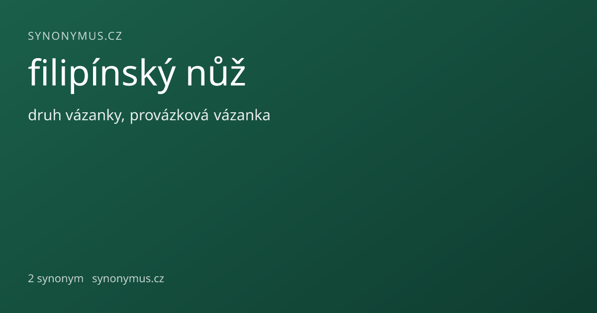 Náhled odkazu: filipínský nůž
