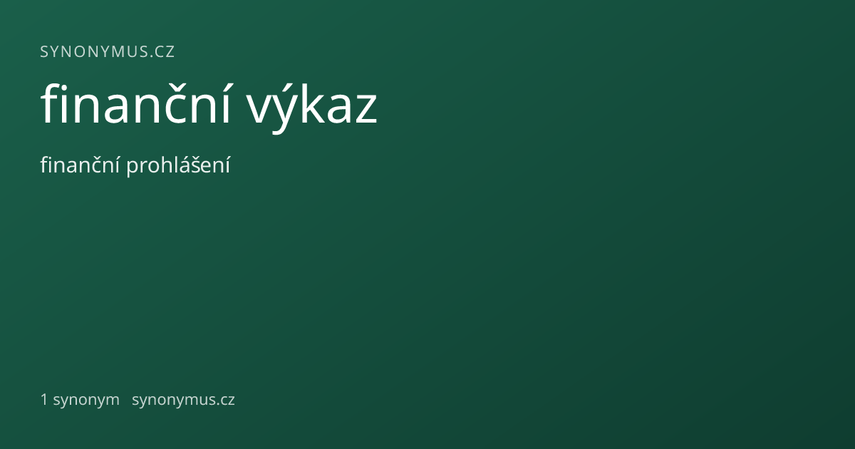 Náhled odkazu: finanční výkaz