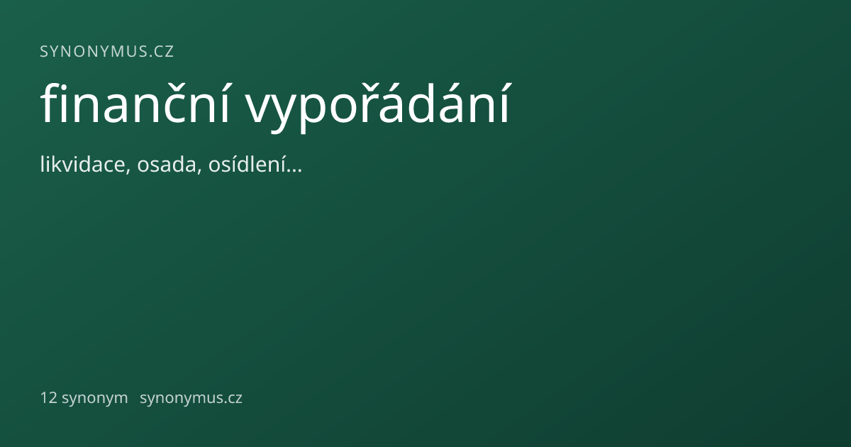 Náhled odkazu: finanční vypořádání