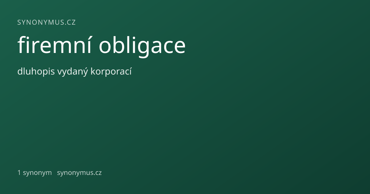 Náhled odkazu: firemní obligace