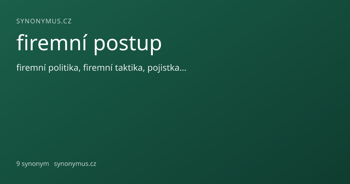 Náhled odkazu: firemní postup