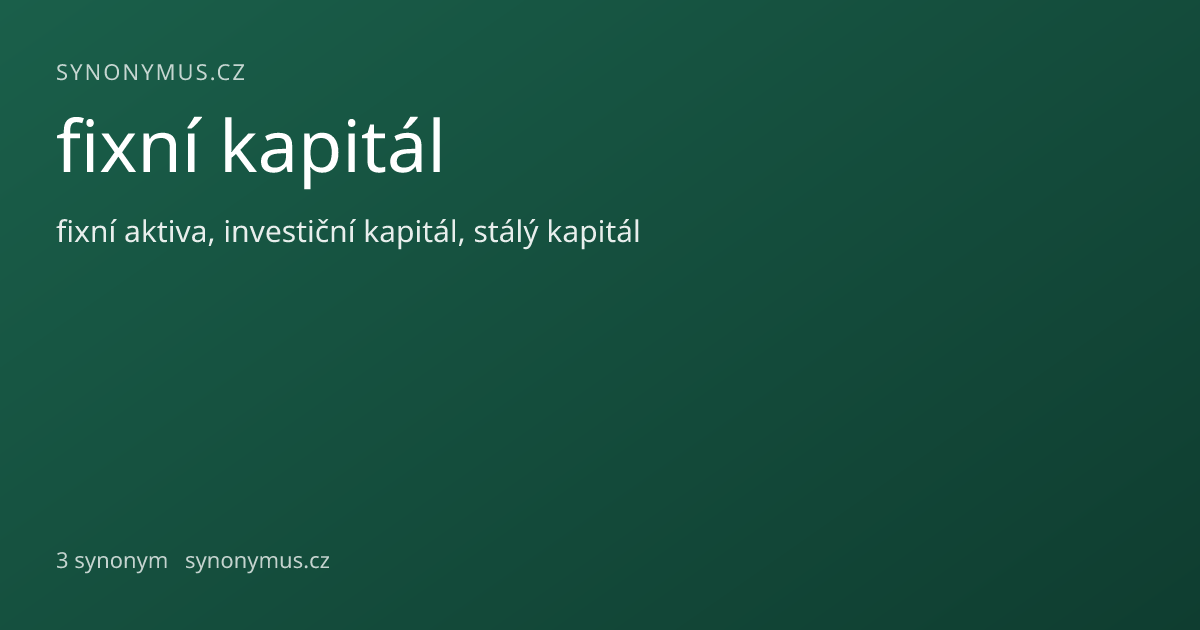 Náhled odkazu: fixní kapitál