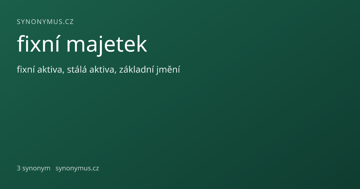 Náhled odkazu: fixní majetek