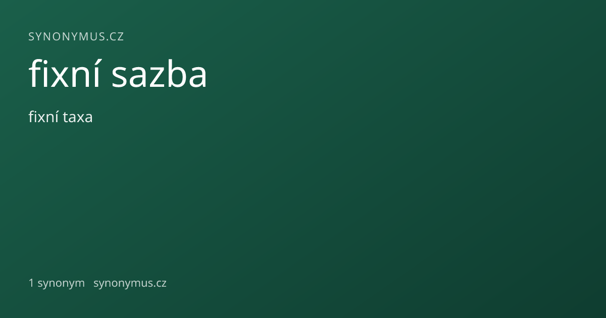 Náhled odkazu: fixní sazba