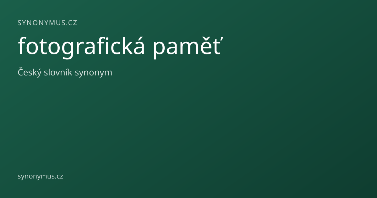 Náhled odkazu: fotografická paměť