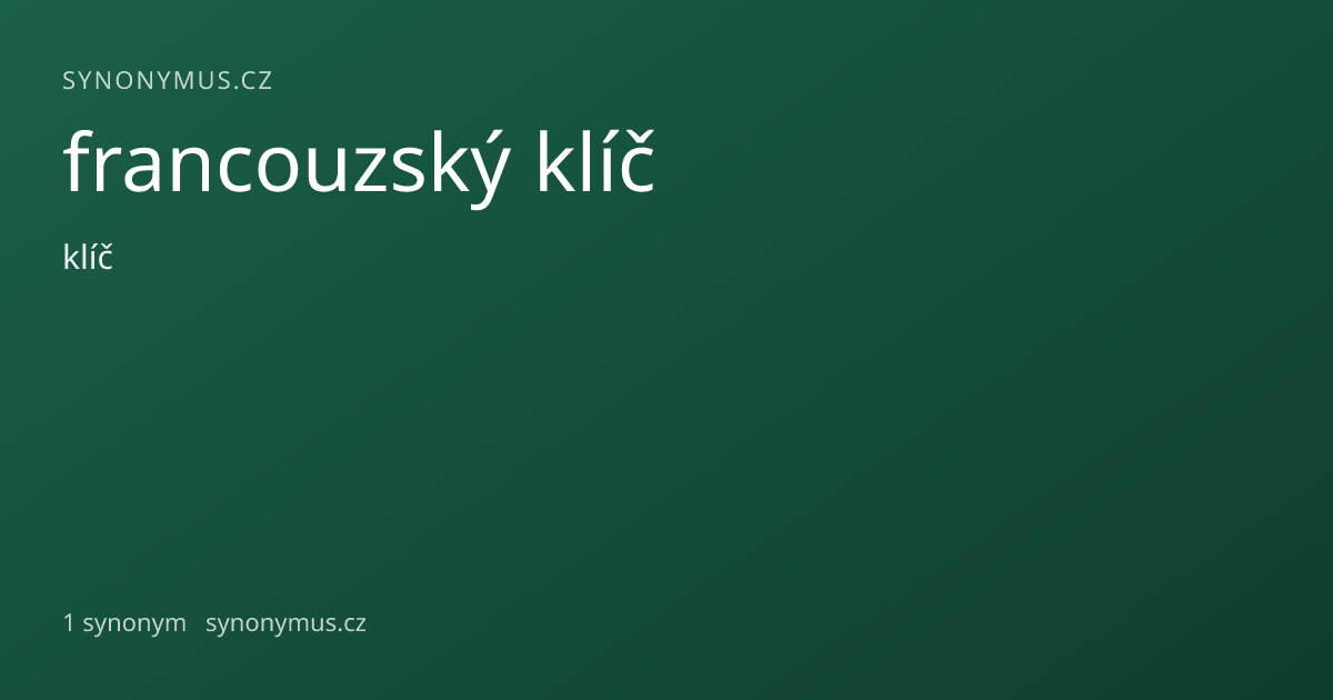 Náhled odkazu: francouzský klíč