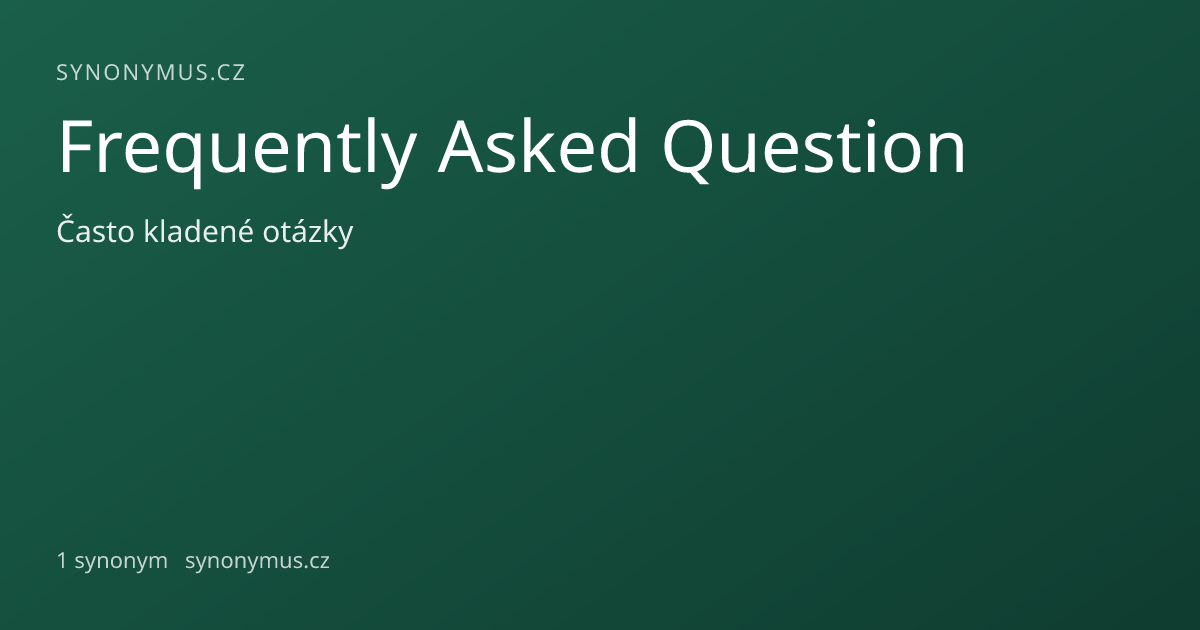 Náhled odkazu: Frequently Asked Question
