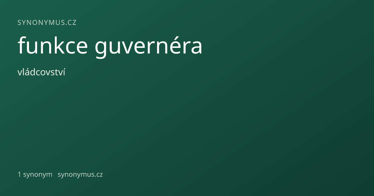 Náhled odkazu: funkce guvernéra