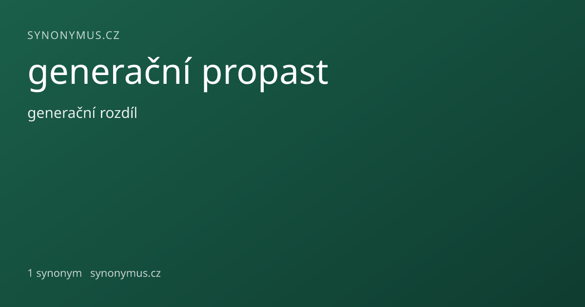 Náhled odkazu: generační propast