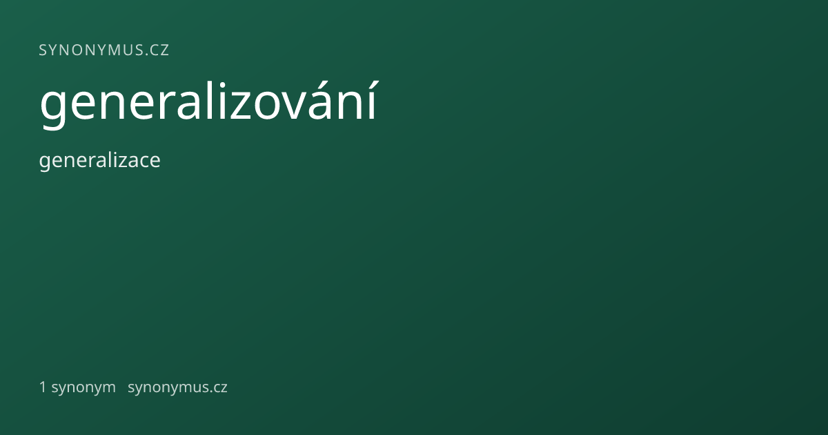 Náhled odkazu: generalizování