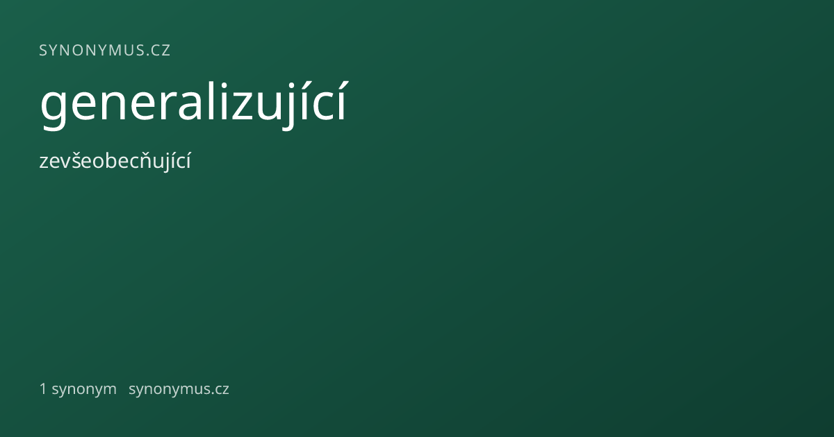Náhled odkazu: generalizující