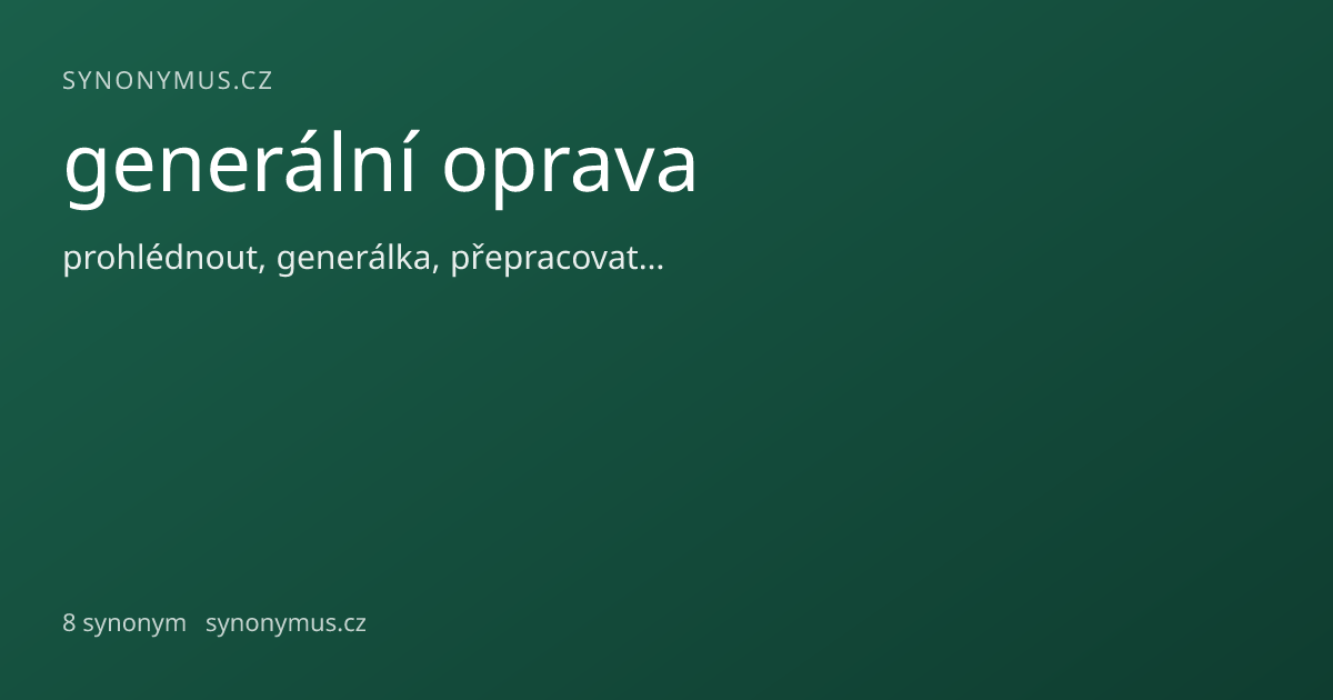 Náhled odkazu: generální oprava