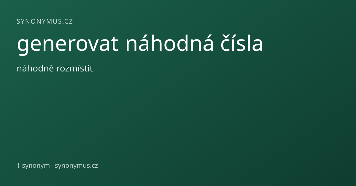 Náhled odkazu: generovat náhodná čísla