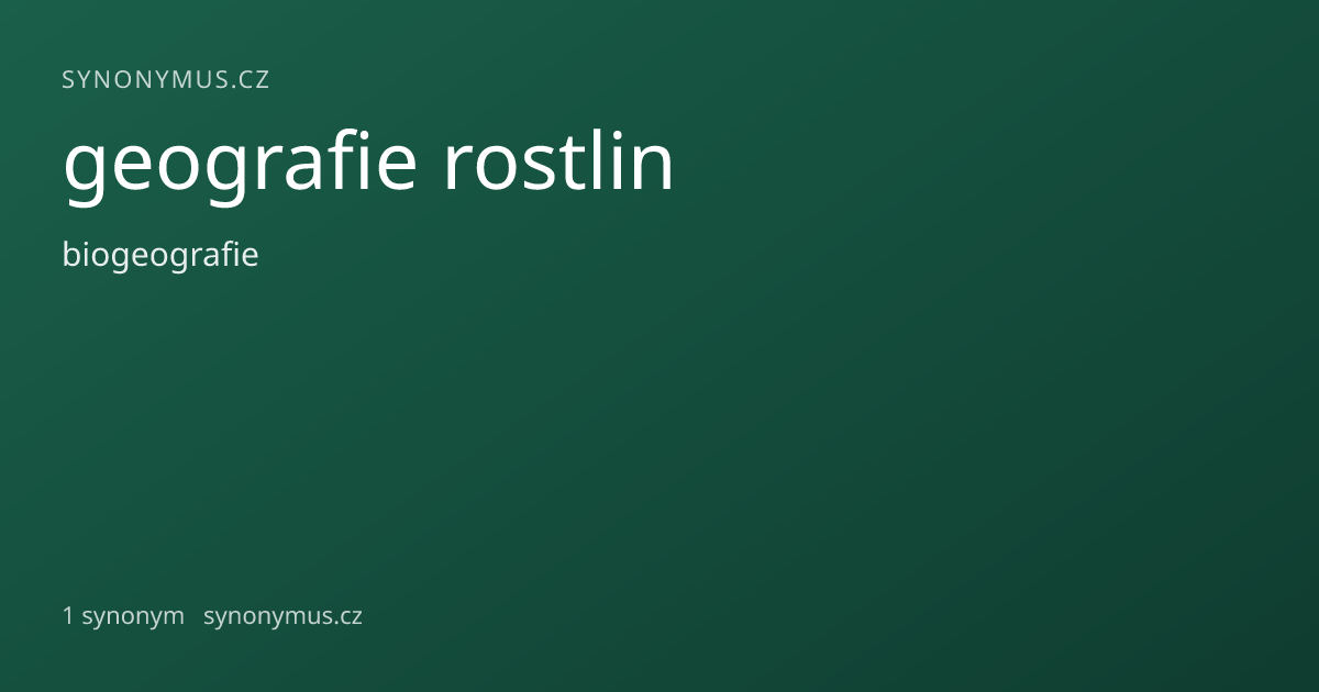 Náhled odkazu: geografie rostlin