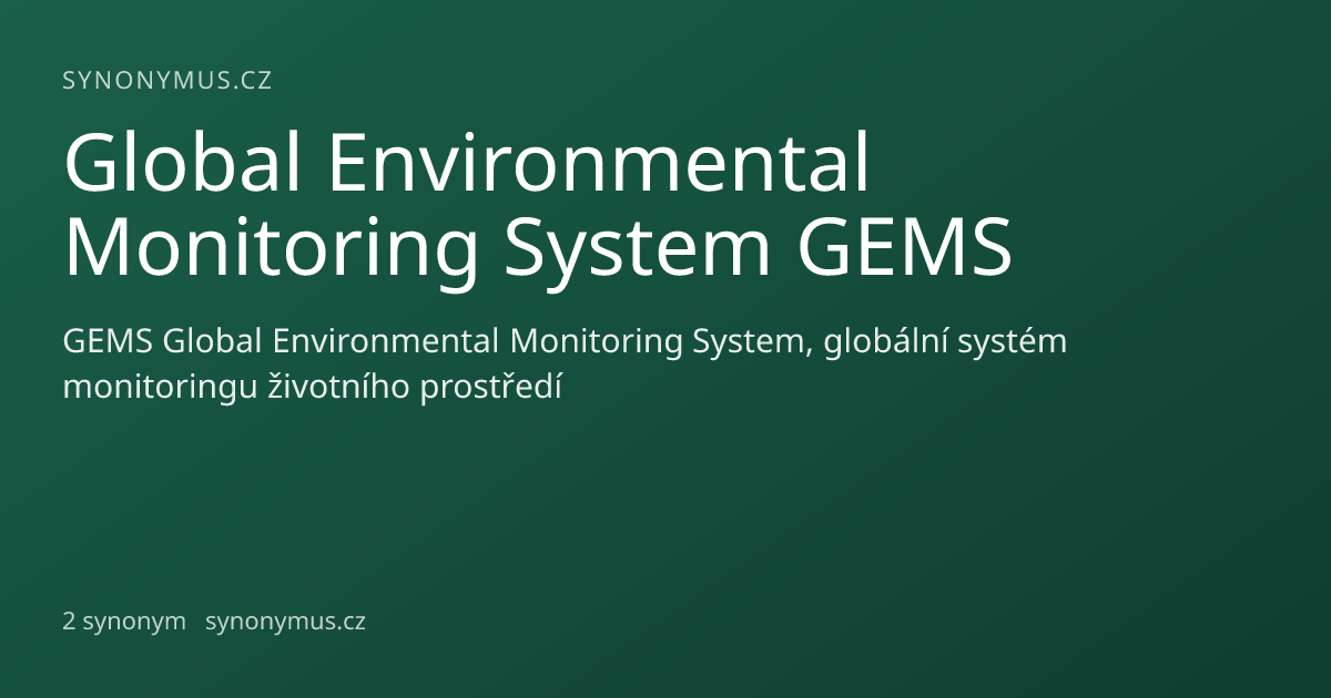 Náhled odkazu: Global Environmental Monitoring System GEMS