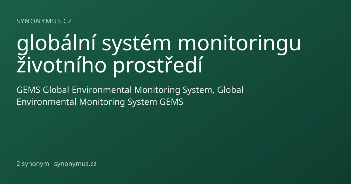 Náhled odkazu: globální systém monitoringu životního prostředí