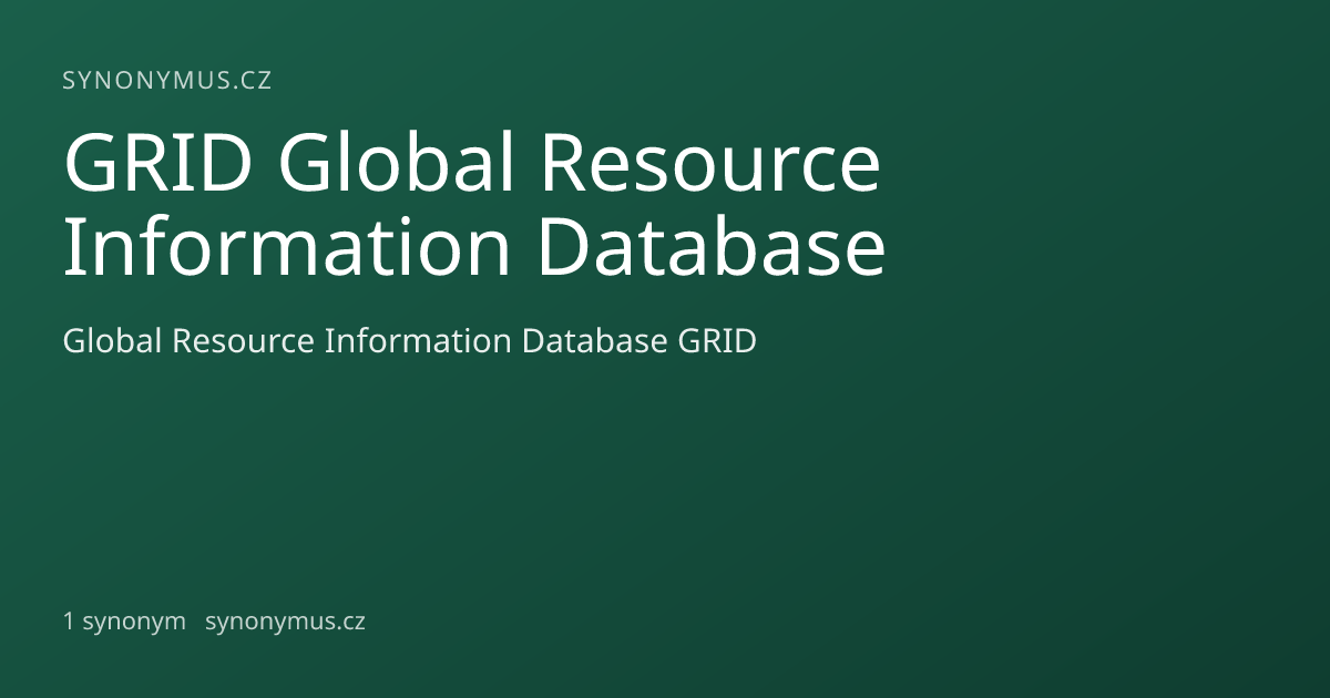 Náhled odkazu: GRID Global Resource Information Database