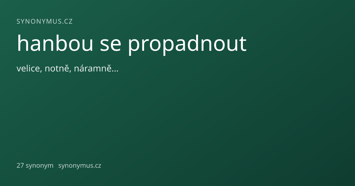 Náhled odkazu: hanbou se propadnout
