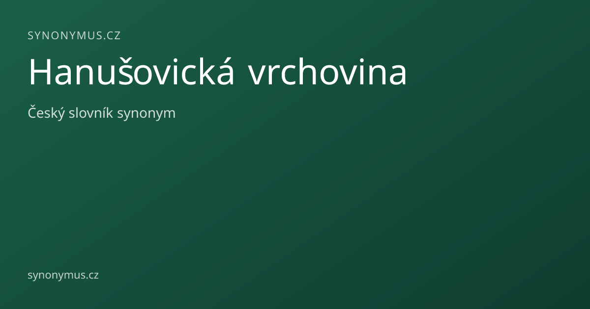 Náhled odkazu: Hanušovická vrchovina