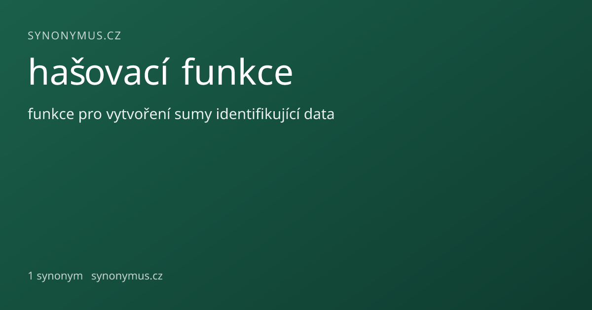 Náhled odkazu: hašovací funkce