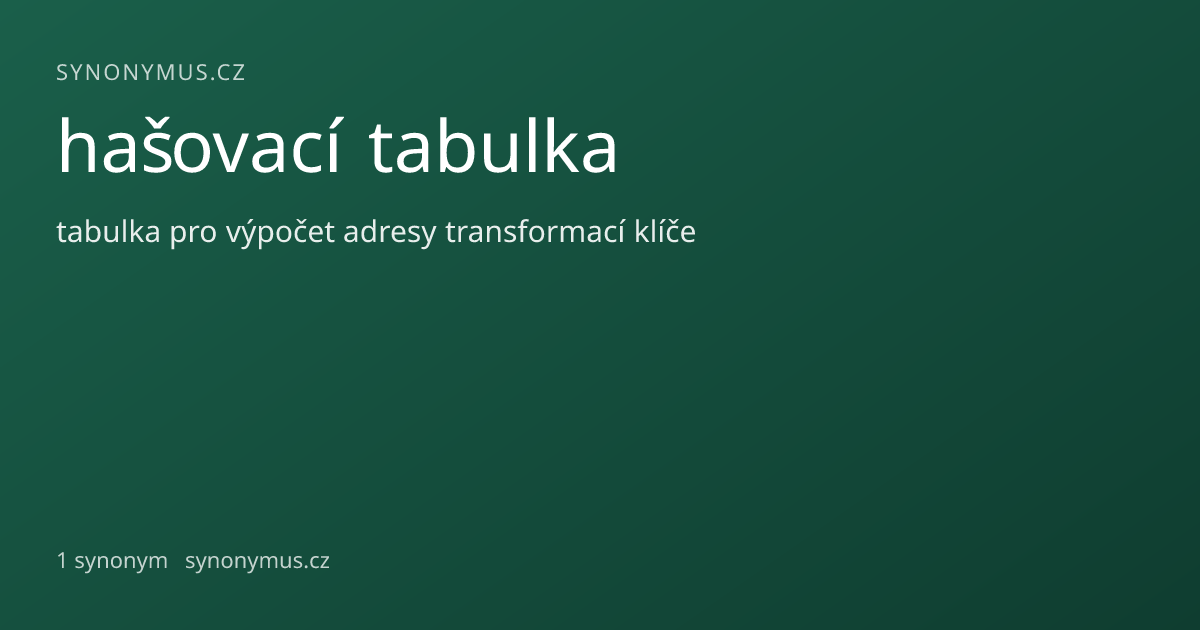Náhled odkazu: hašovací tabulka