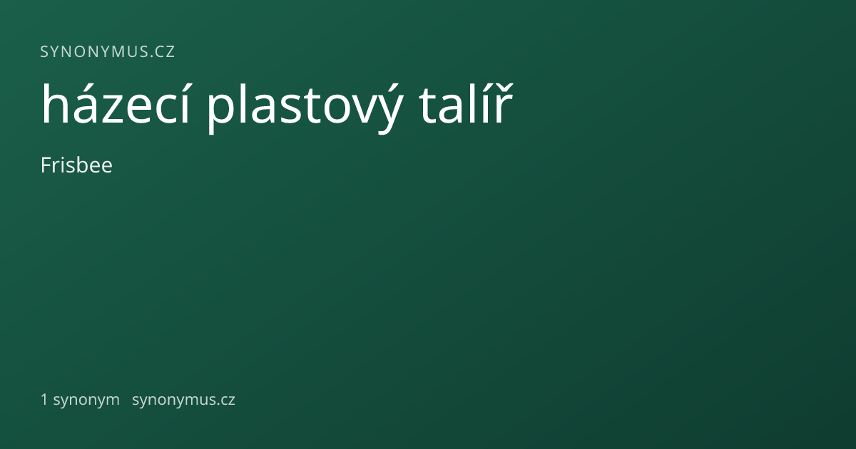 Náhled odkazu: házecí plastový talíř