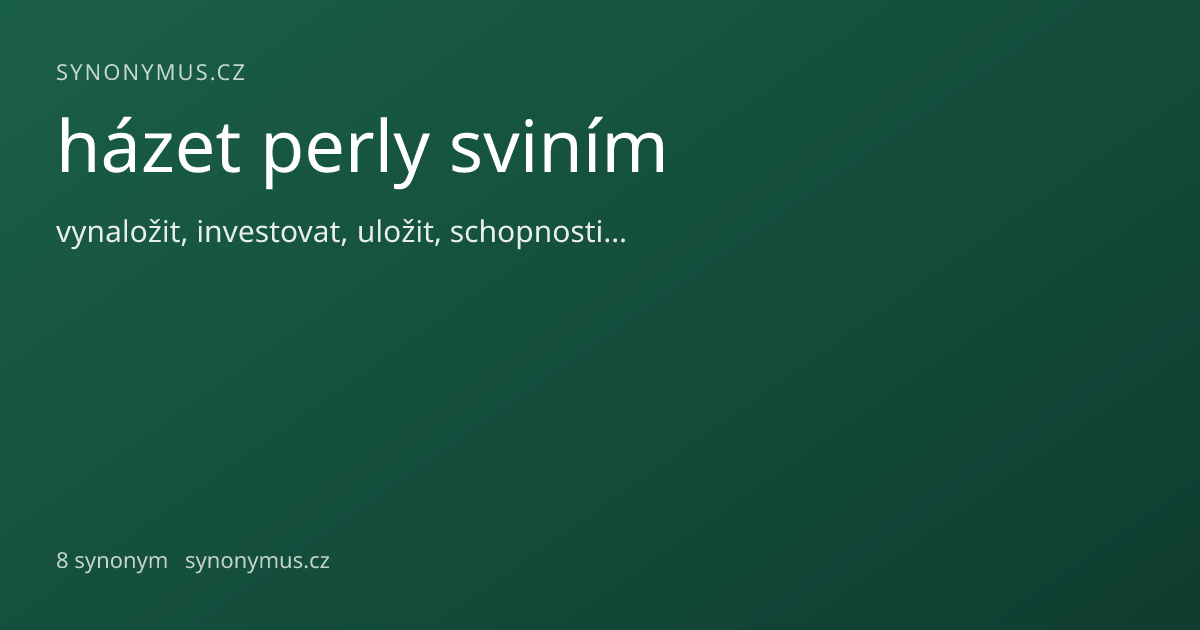 Náhled odkazu: házet perly sviním