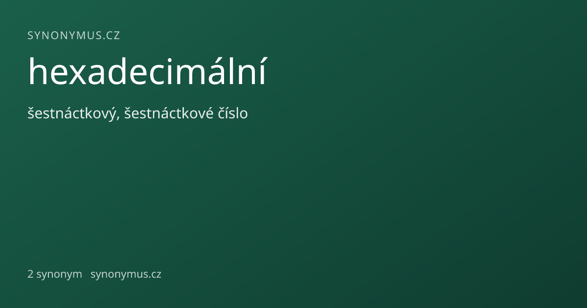 Náhled odkazu: hexadecimální