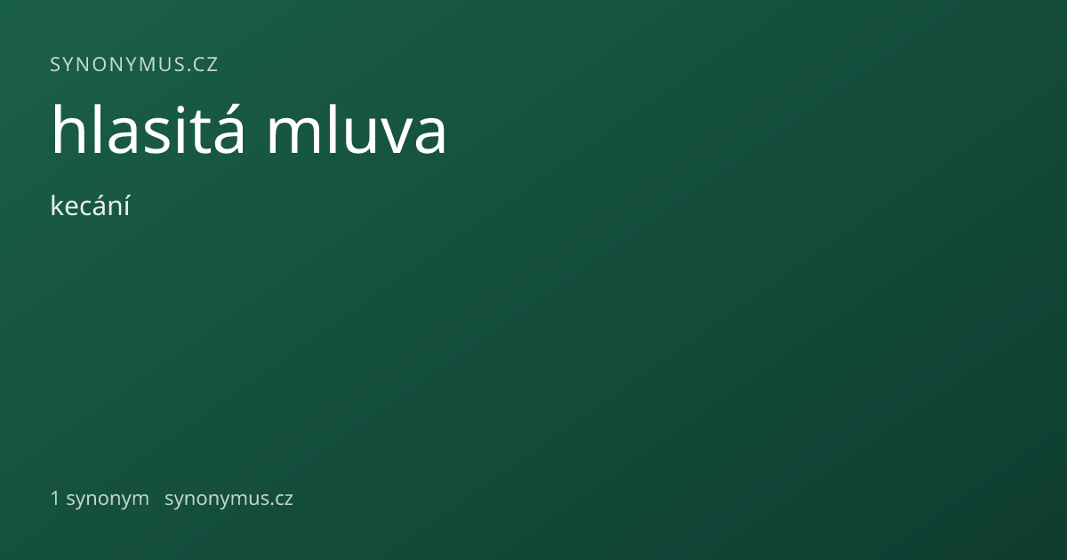 Náhled odkazu: hlasitá mluva