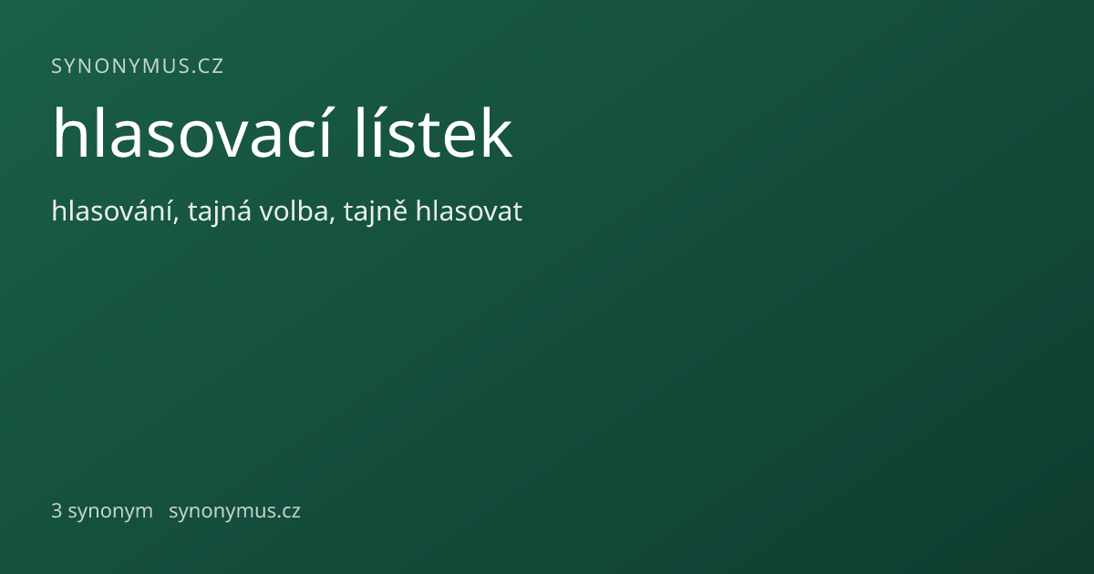 Náhled odkazu: hlasovací lístek