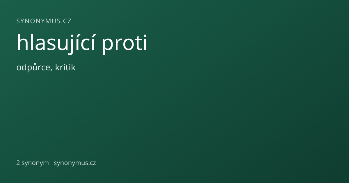 Náhled odkazu: hlasující proti