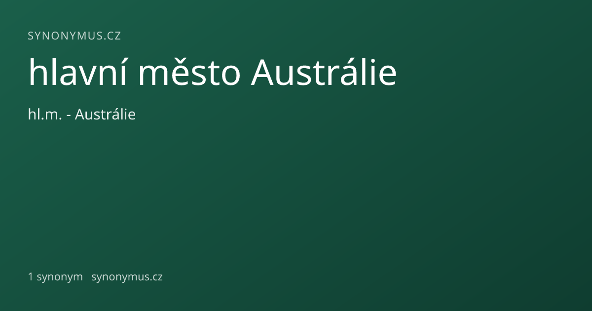 Náhled odkazu: hlavní město Austrálie