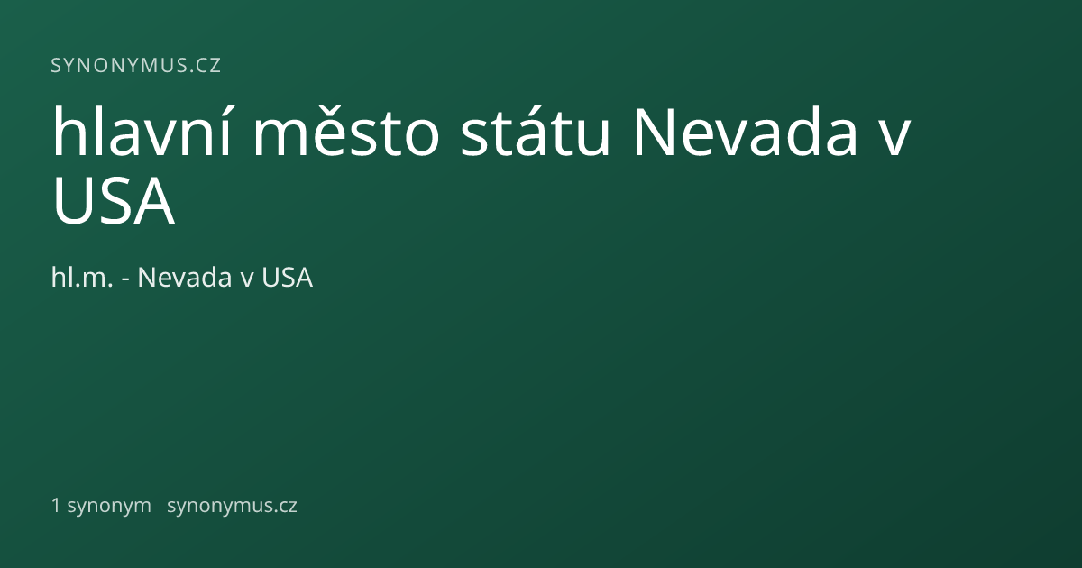 Náhled odkazu: hlavní město státu Nevada v USA