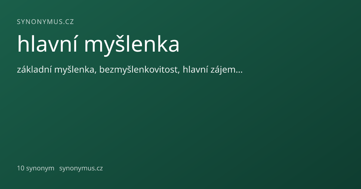 Náhled odkazu: hlavní myšlenka