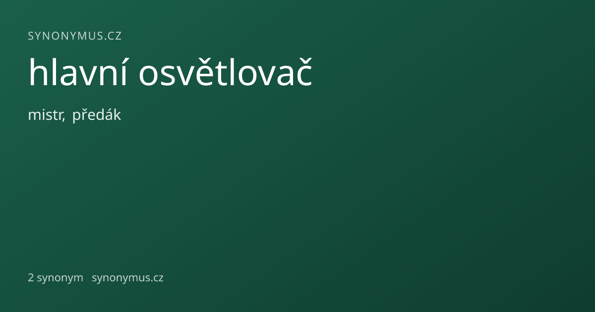 Náhled odkazu: hlavní osvětlovač