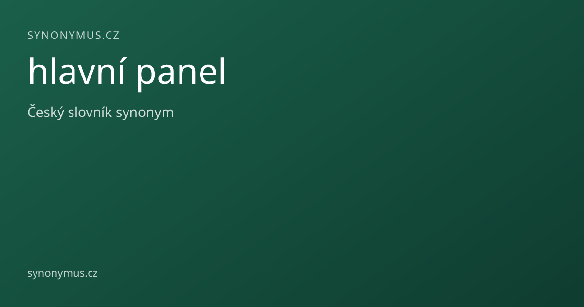 Náhled odkazu: hlavní panel