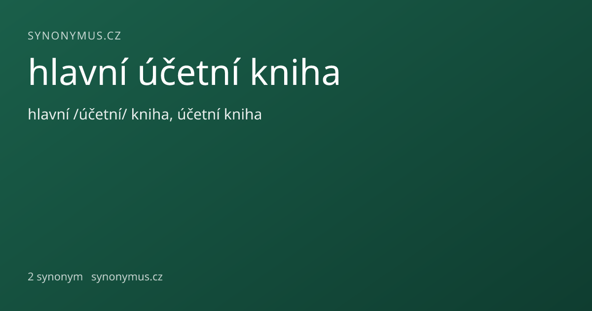 Náhled odkazu: hlavní účetní kniha