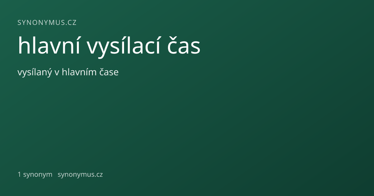 Náhled odkazu: hlavní vysílací čas