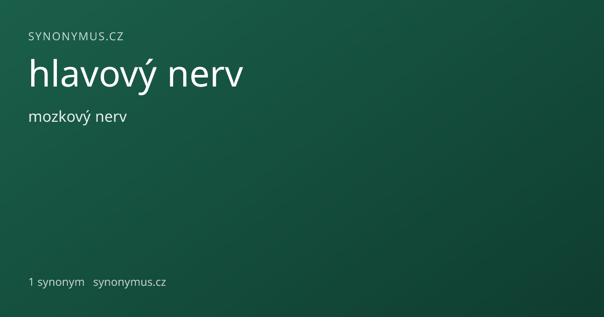 Náhled odkazu: hlavový nerv